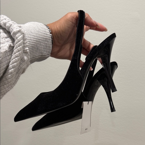 Mango Elegant Black Slingback Heels - Picture 5 of 5